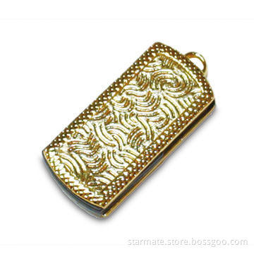 Gold-plated USB Flash Drive, OEM/ODM Orders are Welcome